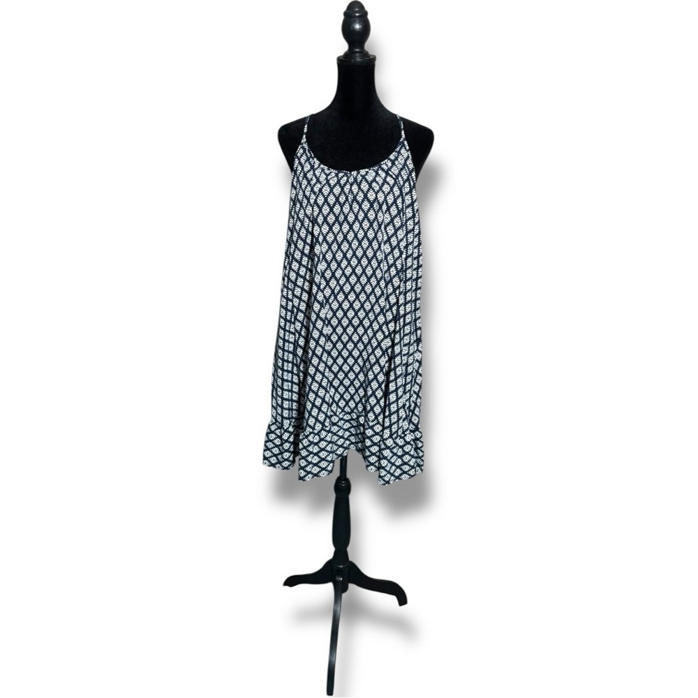 GAP Blue & White Floral Geometric Patterned Sleeveless Halter Style Beachy Dress - Picture 2 of 16